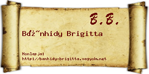 Bánhidy Brigitta névjegykártya